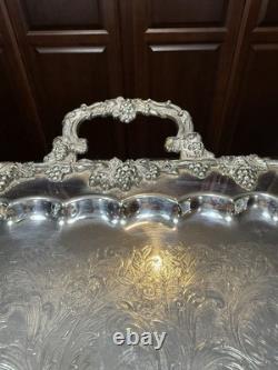 5 Piece Goldfeder Silver Co. Footed Coffee/Tea Service With Silver Plate Grapes