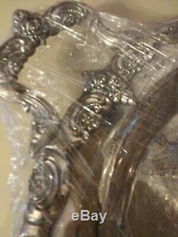 5 Piece Gorham Newport Pattern Silverplate Tea Set Never Used with Tray is A+