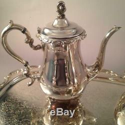 5 Piece Silver Plated Tea Set w Tray Gorham Newport