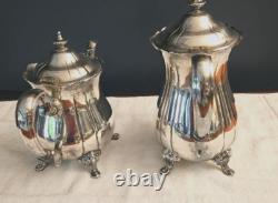 5 Piece Vintage Gorham Newport YB301-304 Silverplate Tea/coffee Set With Tray