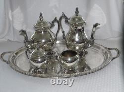 5 Piece with Tray 1883 FB Rogers Silver Co Silver Plated Tea Set