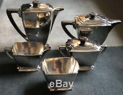 5 pc 1847 ROGERS BROS Legacy Silverplate ART DECO Coffee/Tea Service Set c1929