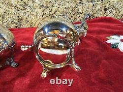 5-pc set Wallace Baroque silver plate tea set and coffee service