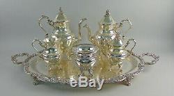5pc Goldfeder Silver plated Coffee/Tea Service with 31 Footed Gallery Tray
