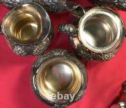 6 Pc KING FRANCIS COFFEE & TEA SET with TRAY Rococo Reed & Barton No Monogram