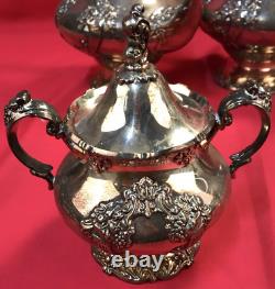 6 Pc KING FRANCIS COFFEE & TEA SET with TRAY Rococo Reed & Barton No Monogram
