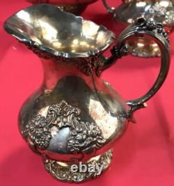 6 Pc KING FRANCIS COFFEE & TEA SET with TRAY Rococo Reed & Barton No Monogram