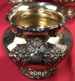 6 Pc KING FRANCIS COFFEE & TEA SET with TRAY Rococo Reed & Barton No Monogram