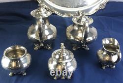 6 Pc Reed & Barton REGENT Silverplated Coffee Tea Set 5605C3 No Mono NICE