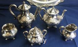 6 Pc Reed & Barton REGENT Silverplated Coffee Tea Set 5605C3 No Mono NICE