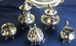 6 Pc Reed & Barton REGENT Silverplated Coffee Tea Set 5605C3 No Mono NICE