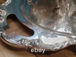 6 pc Antique Genuine WALLACE La Reine 1100 Silver Plated Tea Coffee Set with Tray