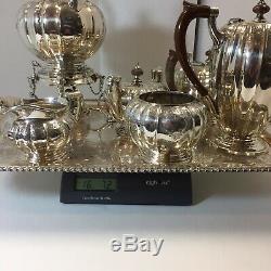 6 piece Reed & Barton EP Silver Windsor Castle Tea & Coffee Set & unmatched tray