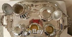 6pc Oneida Community Silver Sheffield Melon Shape Coffee & Tea Set Never Used