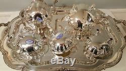 6pc Oneida Community Silver Sheffield Melon Shape Coffee & Tea Set Never Used