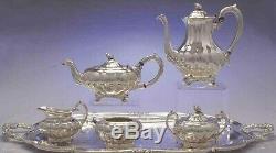 6pc Oneida Community Silver Sheffield Melon Shape Coffee & Tea Set Never Used