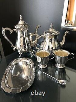 7-Pc Webster Wilcox Oneida Silver Plated Tea / Coffee Set withFooted Tray MORE