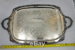 7 Piece Rogers Bros 1847 Silverplate Heritage Tea Set Coffee Tray Floral Footed