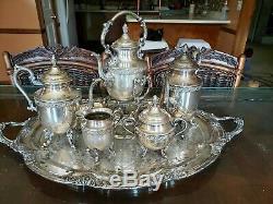 7 Piece Silver On Copper Tea/Coffee Set