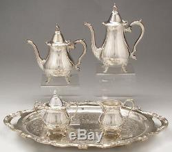 7-Piece Silver Plated Coffee/Tea Service Set with tray (Silverplate, Holloware)