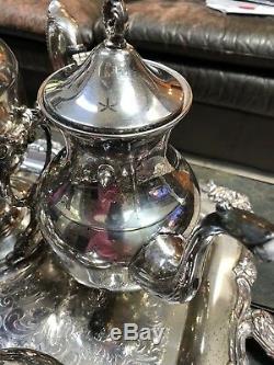 7 piece Silver on copper coffee and tea service set