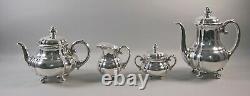 7pc WFM Silver Plated Porcelain Tea Set Teapot, Creamer, Sugar, Coffee Pot