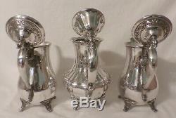 7pc Wm Rogers Towle Silverplate Tea Set 3 Pots 2 Creamers 1 Sugar + Large Tray