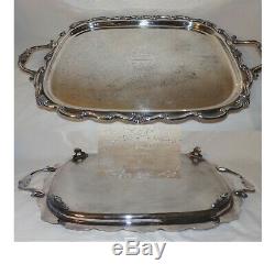 7pc Wm Rogers Towle Silverplate Tea Set 3 Pots 2 Creamers 1 Sugar + Large Tray