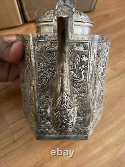 900 Solid Silver Antique Thai Tea/ Coffee Pot, 845 Grams