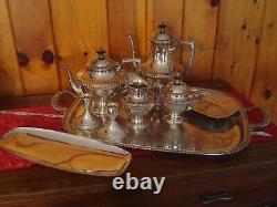 9 Pc Tea Coffee Service Fiesta Oneida Crescent 2950 B. Rogers Silver Co. Academy