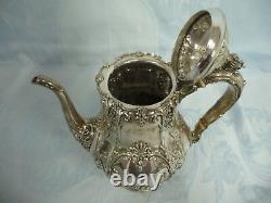 AMAZING GORHAM STERLING MONOGRAMMED TEA SET, CIRCA 1900, withSILVER PLATE TRAY