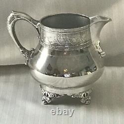 ANTIQUE1865 VICTORIAN AESTHETIC SILVER PLATECOFFEE & TEA Pots/Sugar/Creamer