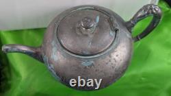 ANTIQUE 1800s Chamberlain & Co's SILVER AND RYE Teapot Silver Plated RARE