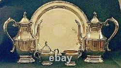 ANTIQUE 1881 Rogers Tea Set Silver Plated Serving Tray VINTAGE 5pc