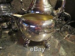 ANTIQUE 1883 FB Rogers Silverplate Set 7pc Tea Coffee Pot Service Tray Samovar