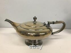 ANTIQUE DERBY HAMMERED SILVERPLATE ART DECO TEA COFFEE SET with TRAY