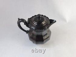 ANTIQUE Hamilton MFGCo Quadruple Plate New York Silver Tea Pot 63, 11 OZ
