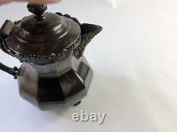 ANTIQUE Hamilton MFGCo Quadruple Plate New York Silver Tea Pot 63, 11 OZ