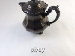 ANTIQUE Hamilton MFGCo Quadruple Plate New York Silver Tea Pot 63, 11 OZ