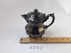ANTIQUE Hamilton MFGCo Quadruple Plate New York Silver Tea Pot 63, 11 OZ