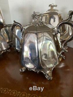 ANTIQUE Reed & Barton 5 Piece Silver Plate Coffee & Tea Set