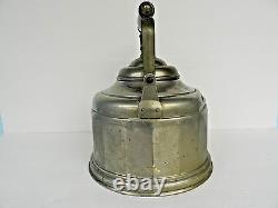 ANTIQUE SILVER PLATE ON COPPER (or BRASS) U. S. S. #24 LARGE TEA POT (MOVIE PROP)