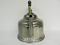 ANTIQUE SILVER PLATE ON COPPER (or BRASS) U. S. S. #24 LARGE TEA POT (MOVIE PROP)