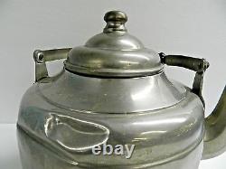 ANTIQUE SILVER PLATE ON COPPER (or BRASS) U. S. S. #24 LARGE TEA POT (MOVIE PROP)