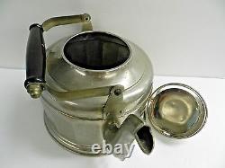 ANTIQUE SILVER PLATE ON COPPER (or BRASS) U. S. S. #24 LARGE TEA POT (MOVIE PROP)