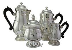 APOLLO Silver Plate French Art Deco 4 Piece Tea Set