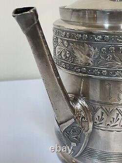 AQ Middletown PlateCo Hard White Metal Quadruple Silver Plate Coffee/Tea Pot Set