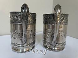 AQ Middletown PlateCo Hard White Metal Quadruple Silver Plate Coffee/Tea Pot Set