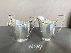 ART DECO SILVER PLATE 4 PIECE TEA SET, MAPPIN & WEBB, SHEFFIELD, c. 1920s/30s