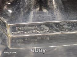 ART DECO Silverplate TEA SET Sugar, Creamer Tray Hand Made Beaded 1930s Germany